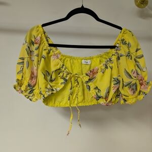 RAHI - Floral Yellow Crop Top